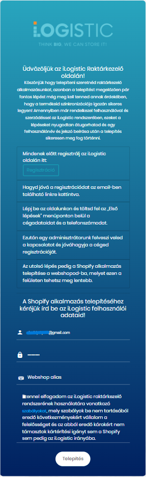 Shopify bejelentkezés